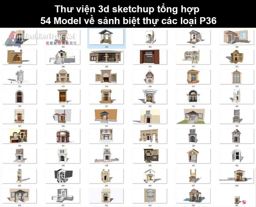 Thư viện 3d sketchup tổng hợp 54 Model về Sảnh biệt thự các loại P36
