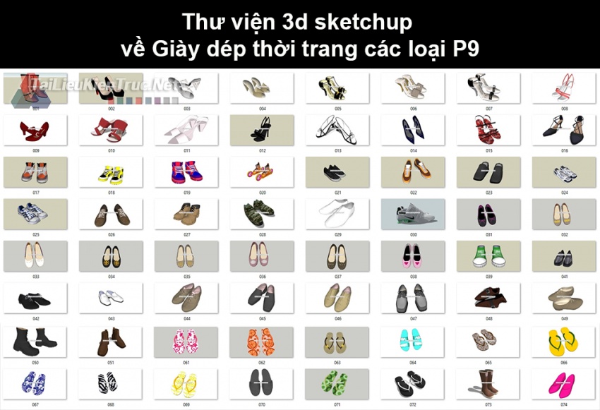 Thư viện 3d sketchup về Giày dép thời trang các loại P9