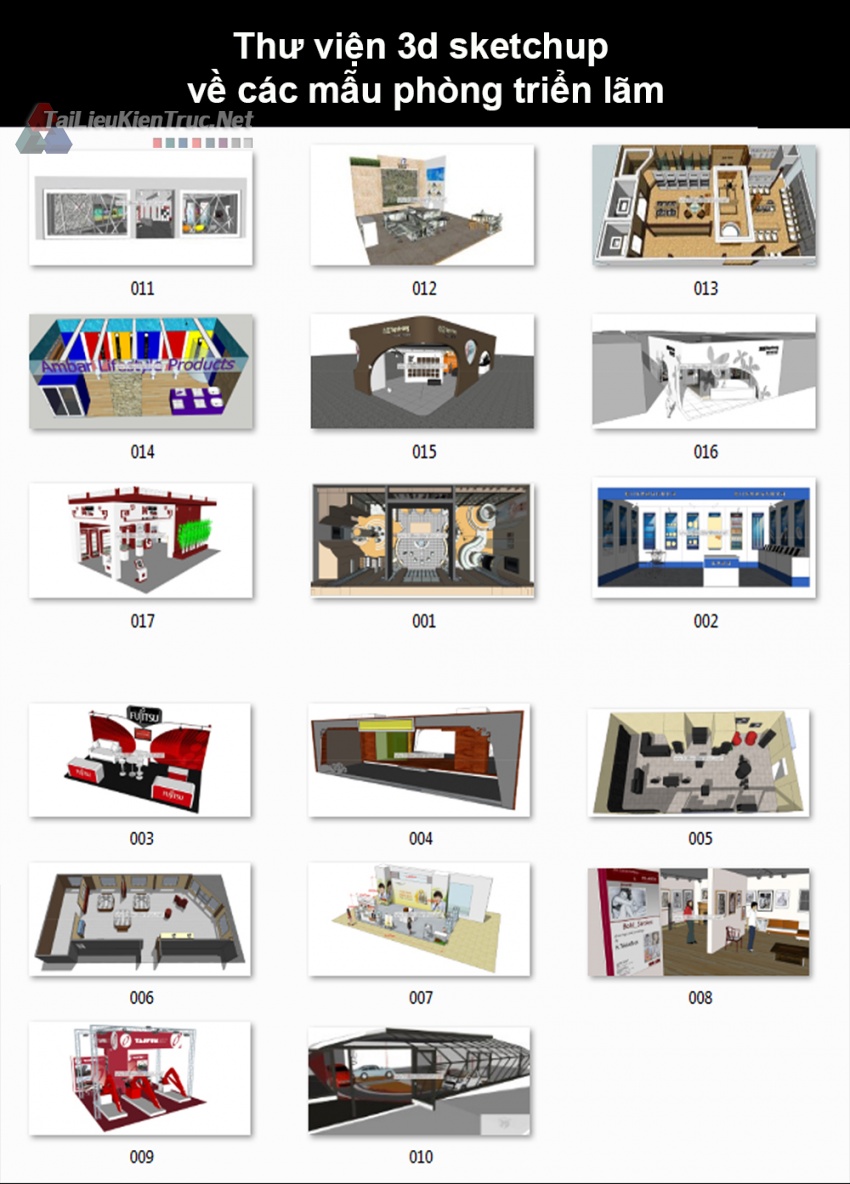 Thư viện 3d sketchup về các mẫu phòng Triển Lãm