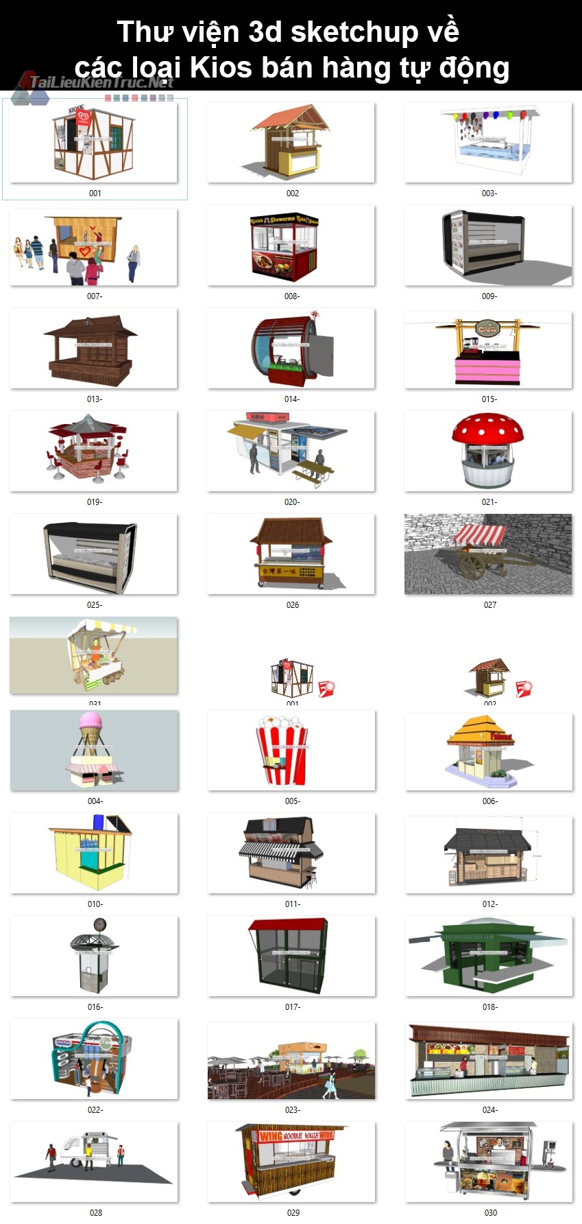 Thư viện 3d sketchup về các loại Kios bán hàng tự động