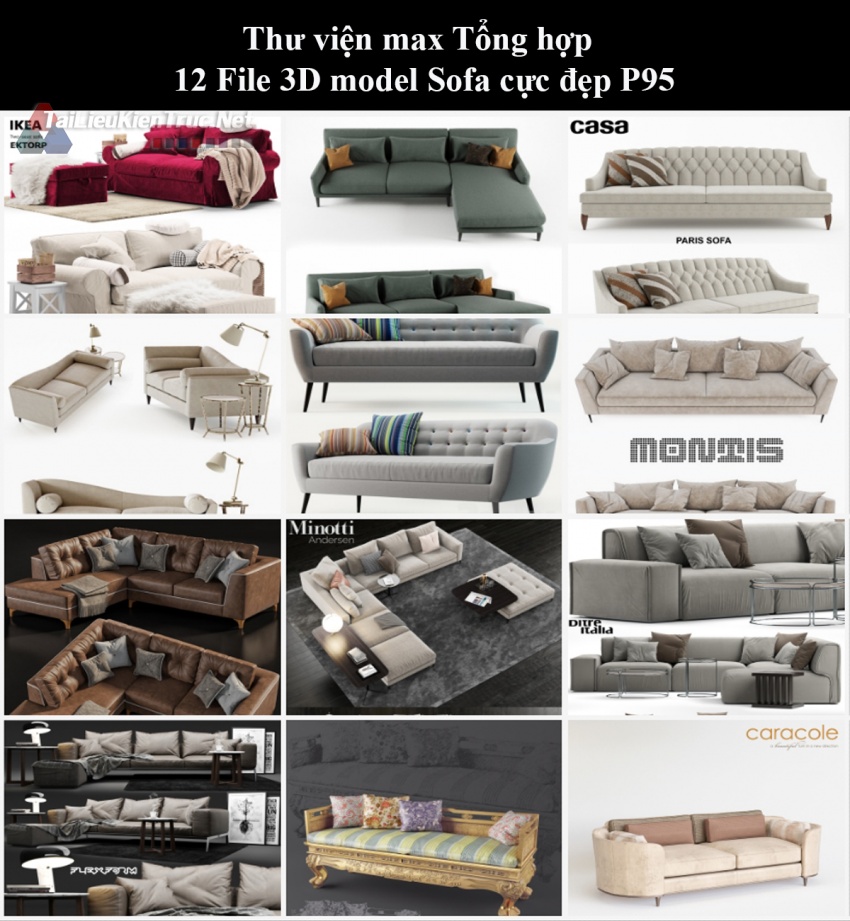 Thư viện max Tổng hợp 12 File 3D model Sofa cực đẹp P95