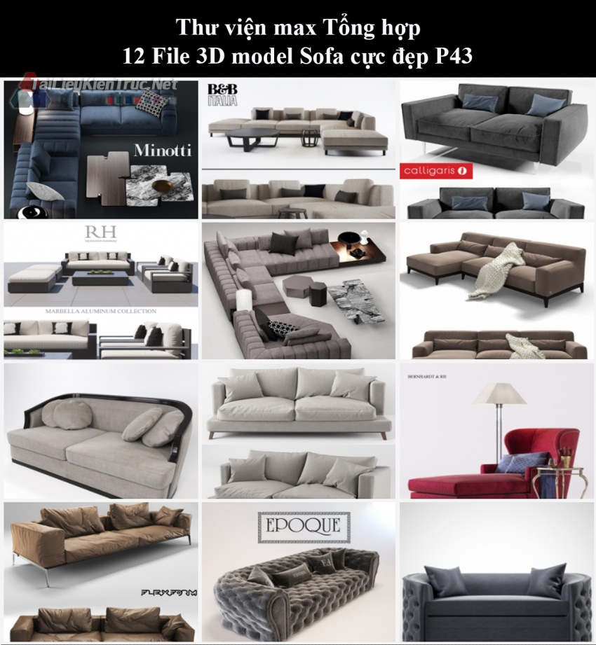Thư viện max Tổng hợp 12 File 3D model Sofa cực đẹp P44