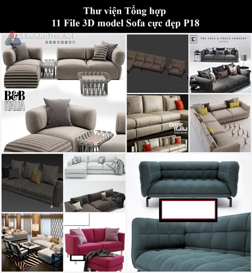 Thư viện Tổng hợp 11 File 3D model Sofa cực đẹp P18