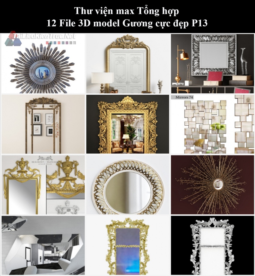 Thư viện max Tổng hợp 11 File 3D model Gương cực đẹp P13