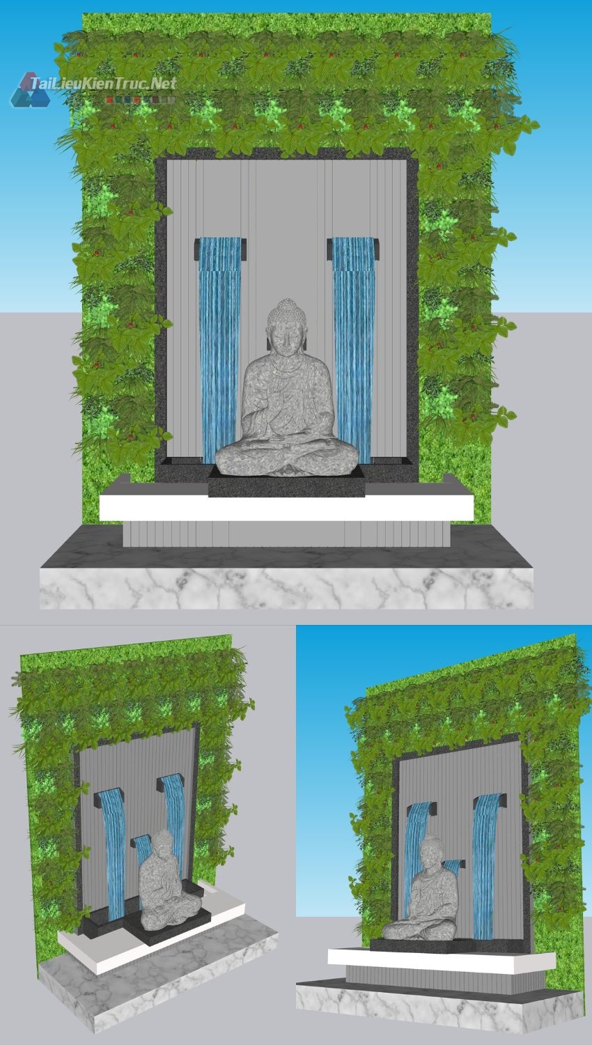 Thư viện sketchup tượng Phật, tiểu cảnh