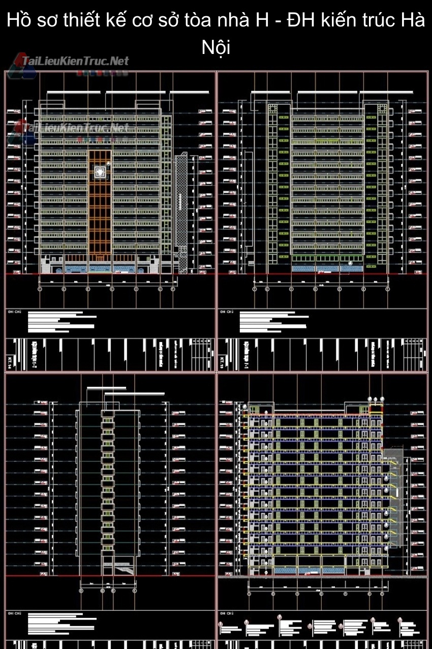Hồ sơ thiết kế cơ sở tòa nhà H - ĐH kiến trúc Hà Nội