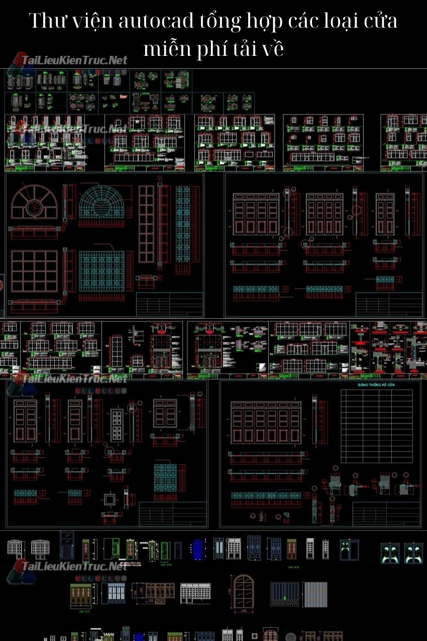 Thư viện autocad tổng hợp các loại cửa miễn phí tải về