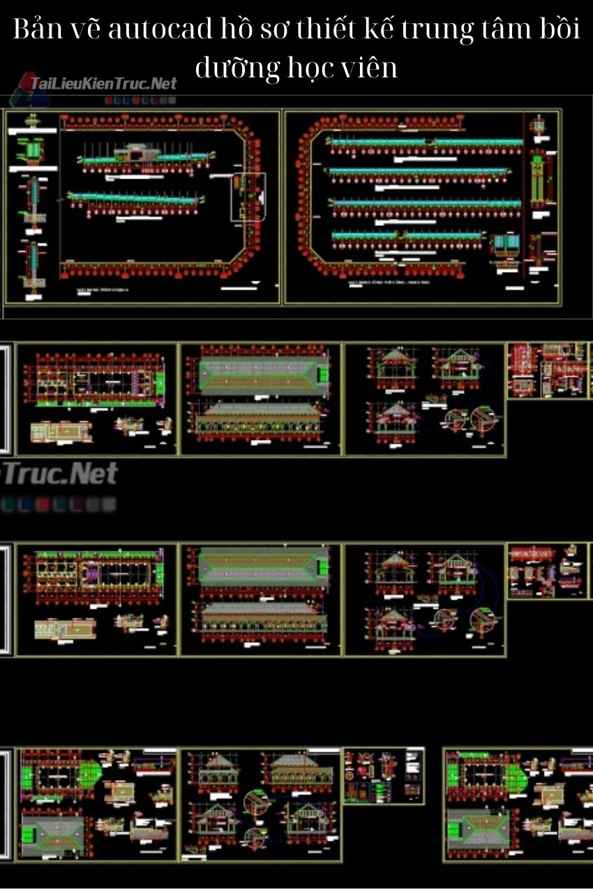 Bản vẽ autocad hồ sơ thiết kế trung tâm bồi dưỡng học viên