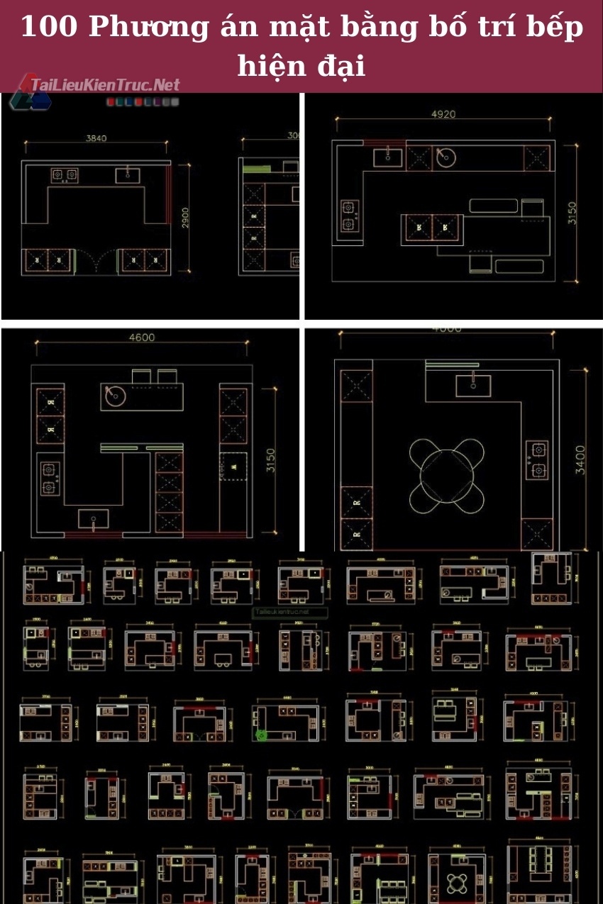 100 Phương án mặt bằng bố trí bếp