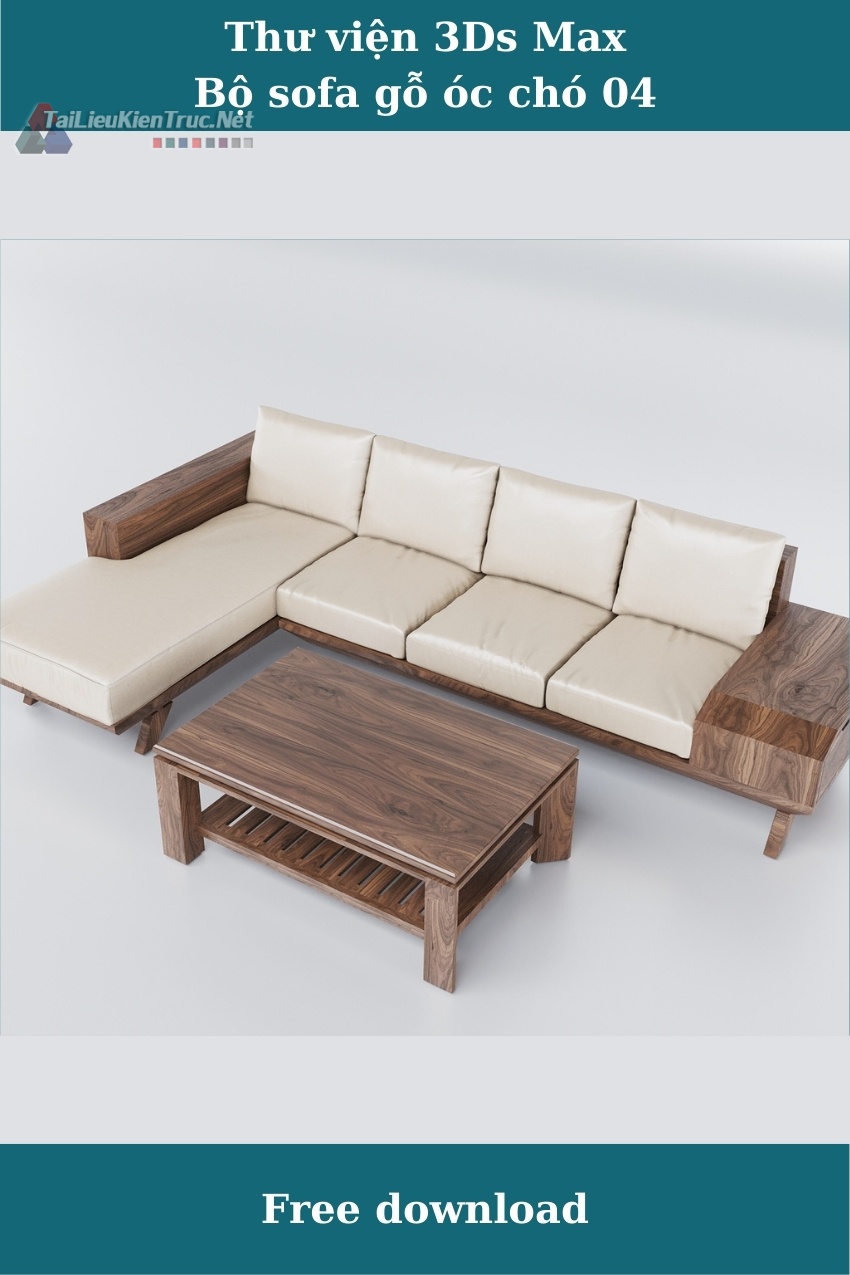 Thư viện 3ds max bộ sofa gỗ óc chó 04