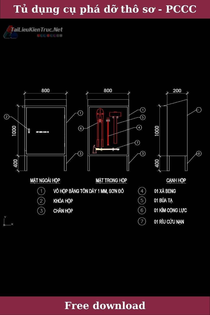 Tủ dụng cụ phá dỡ thô sơ - PCCC