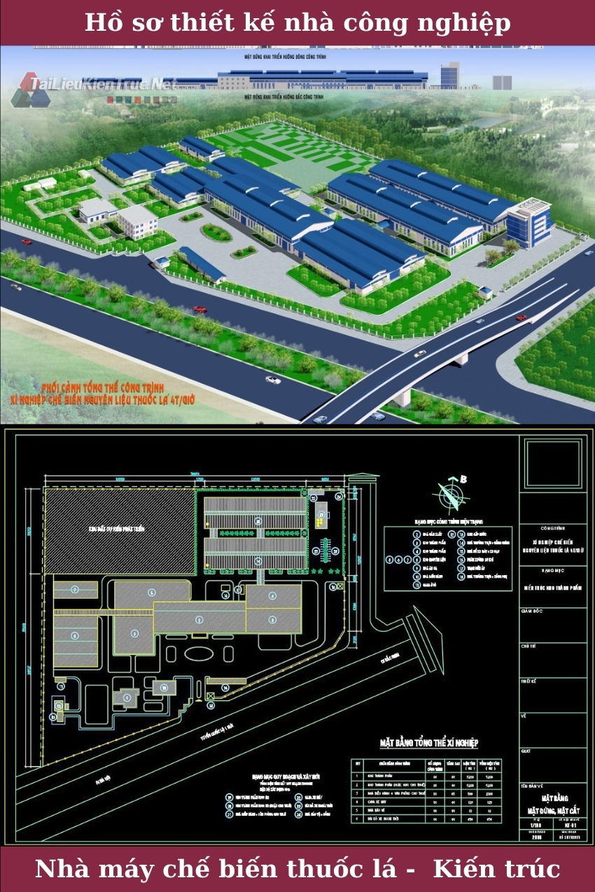 Hồ sơ thiết kế nhà công nghiệp - Nhà máy chế biến thuốc lá