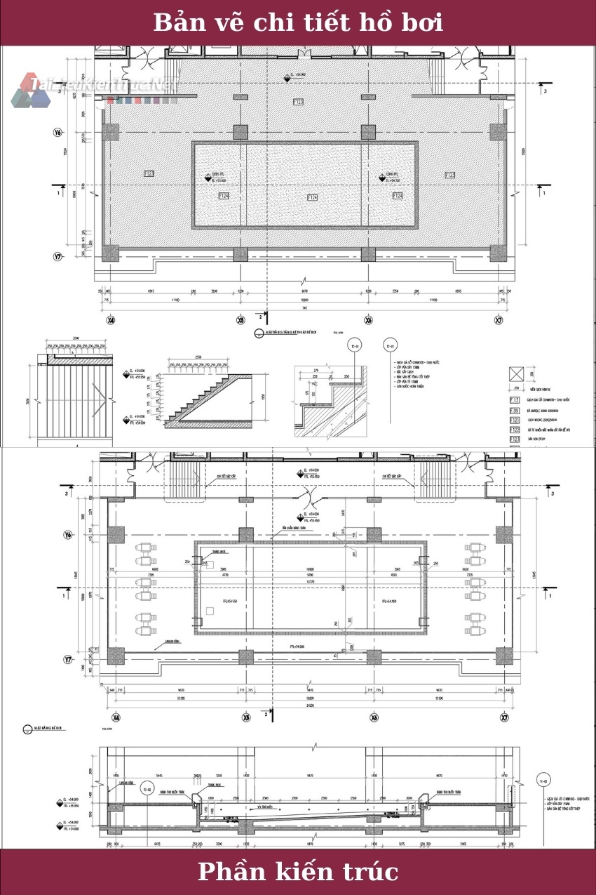 Bản vẽ chi tiết hồ bơi tòa nhà Mai Trang