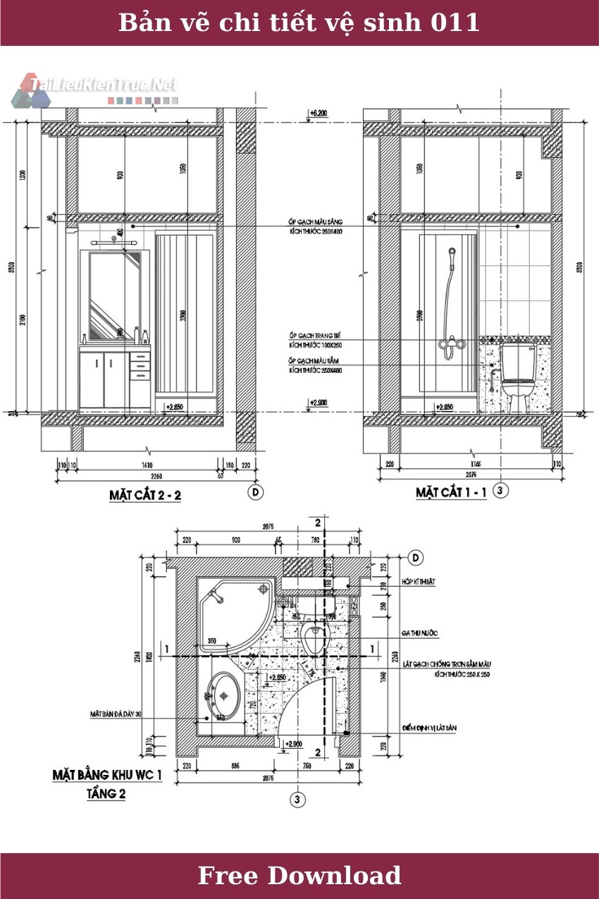 Bản vẽ chi tiết vệ sinh 011