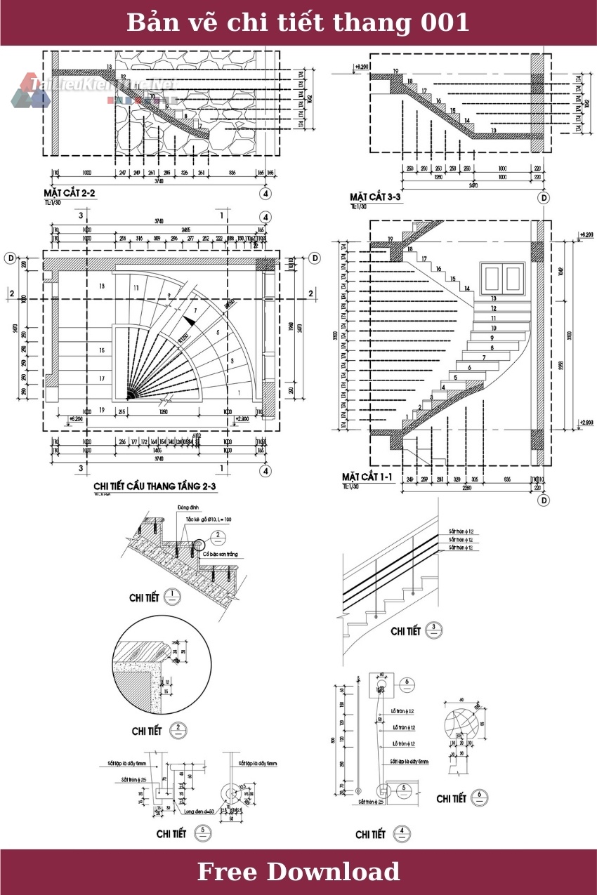 Bản vẽ chi tiết thang 001