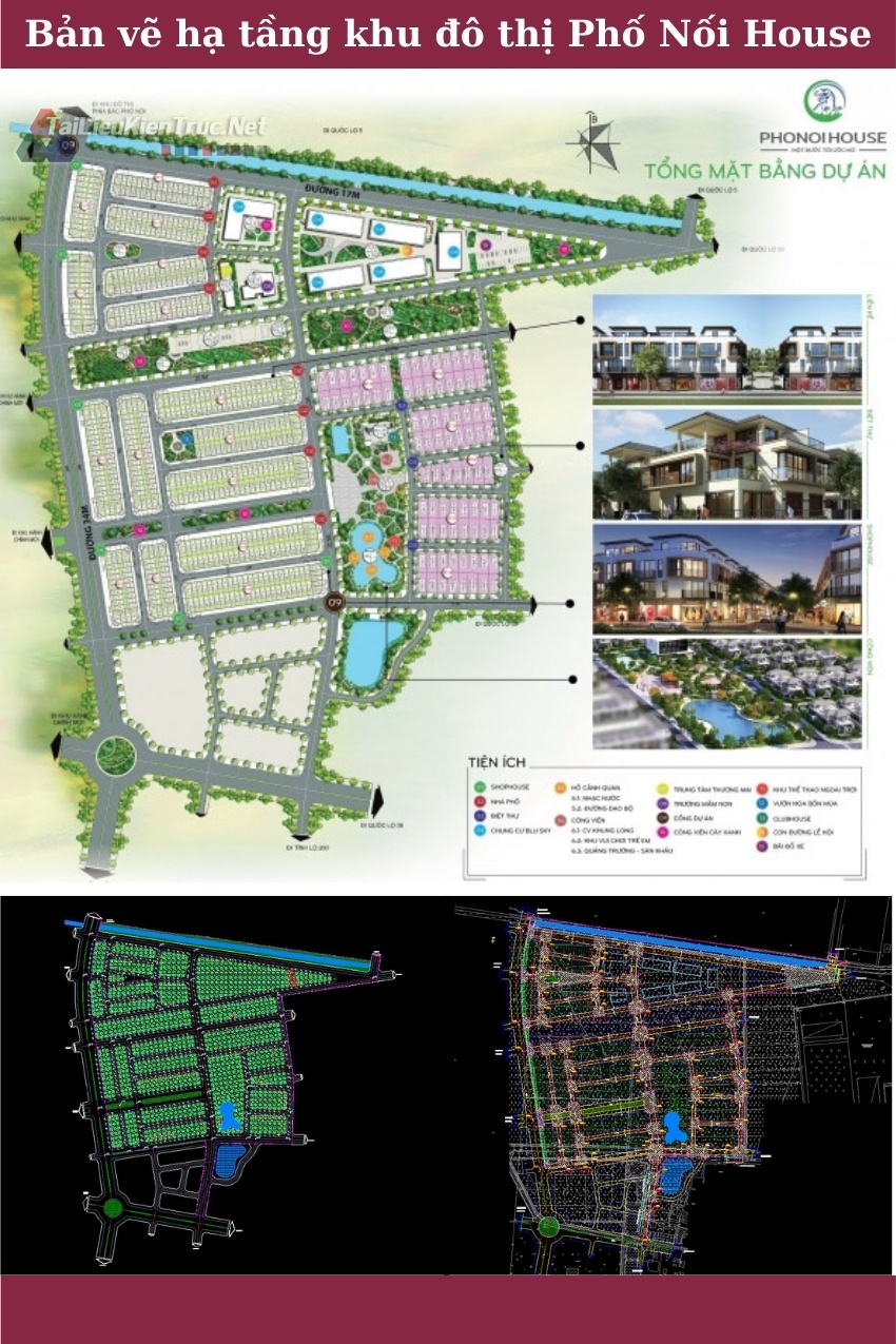 Bản vẽ thiết kế hạ tầng khu đô thị Phố Nối House