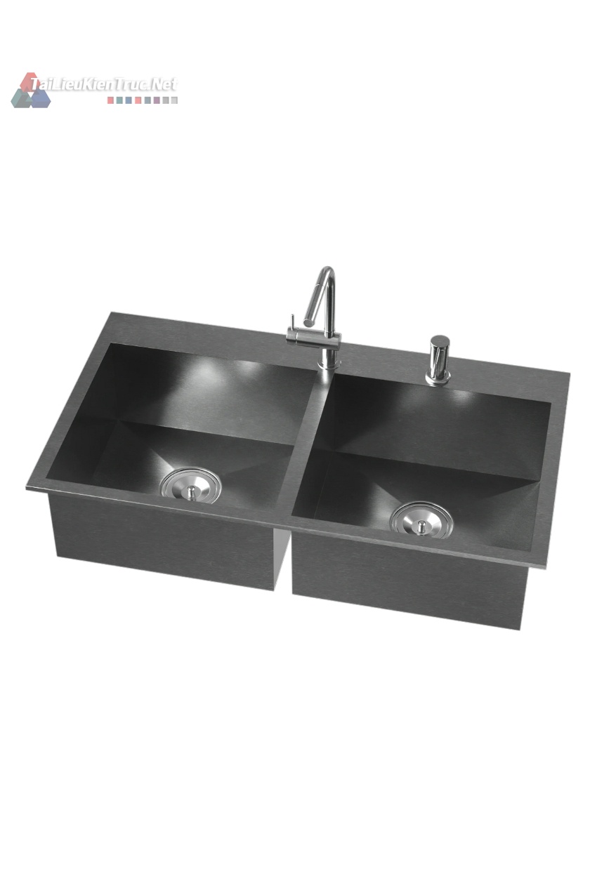 1 Stainless Steel Double Bowl Kitchen Sink Model