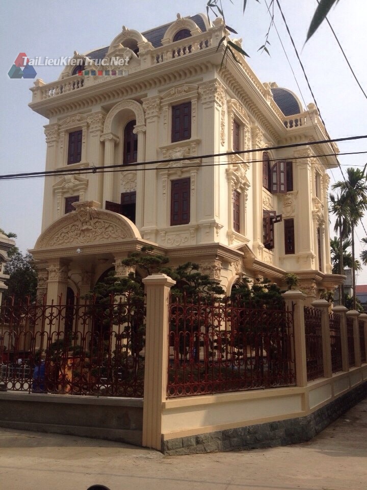 Hồ sơ thiết kế Biệt thự 3 Tầng Tân cổ điển pháp cổ diện tích 11x16m - 0093 Full Kiến trúc