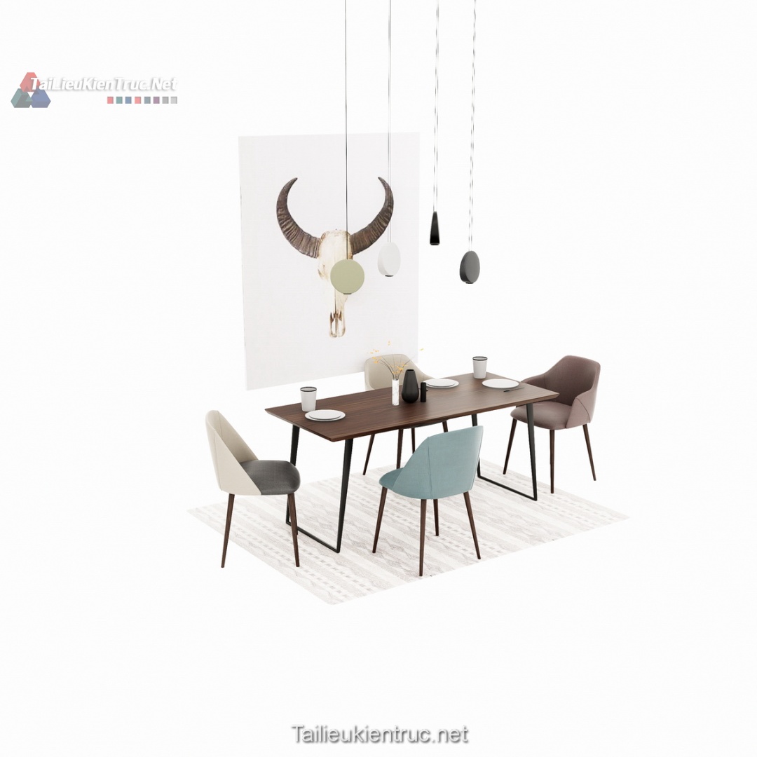 Bàn ăn sketchup 122