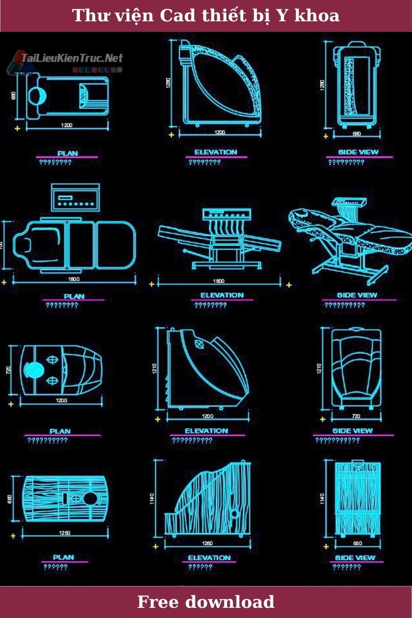Thư viện Autocad thiết bị y tế miễn phí tải về