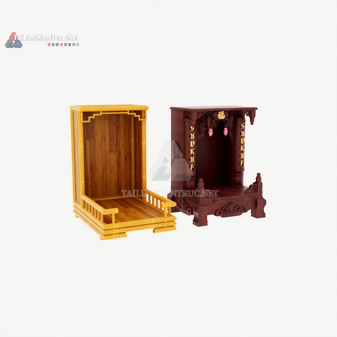 018 Mô Hình SketchUp Am Thờ/Bàn Thờ Mini