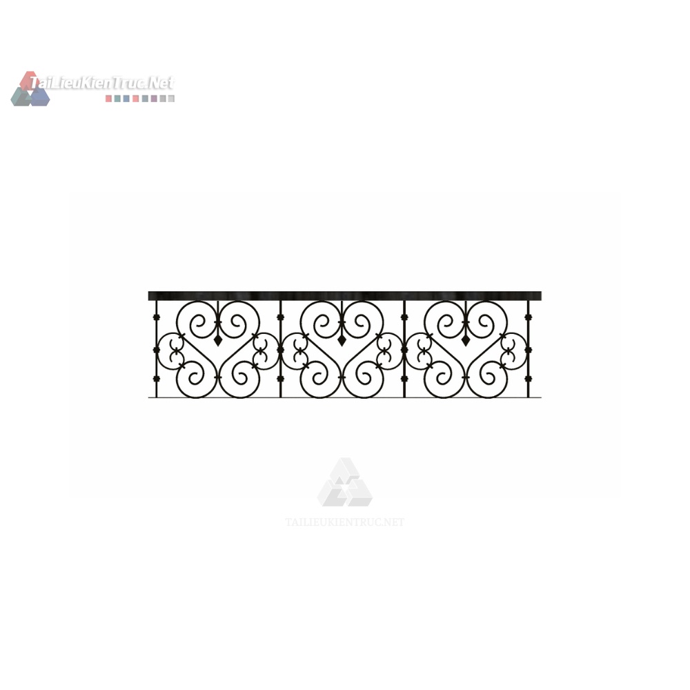 003 Tải Free Model Sketchup Lan Can Sắt Họa Tiết Trái Tim Lãng Mạn