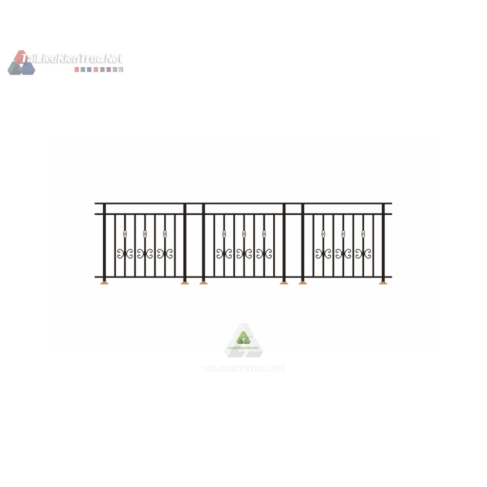 004 Tải Free Model Sketchup Lan Can Sắt Họa Tiết Trái Tim Lãng Mạn