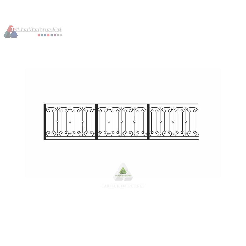 006 Tải Miễn Phí: Mô Hình Lan Can Sắt Mỹ Thuật Đơn Giản, Tinh Tế (File SketchUp)