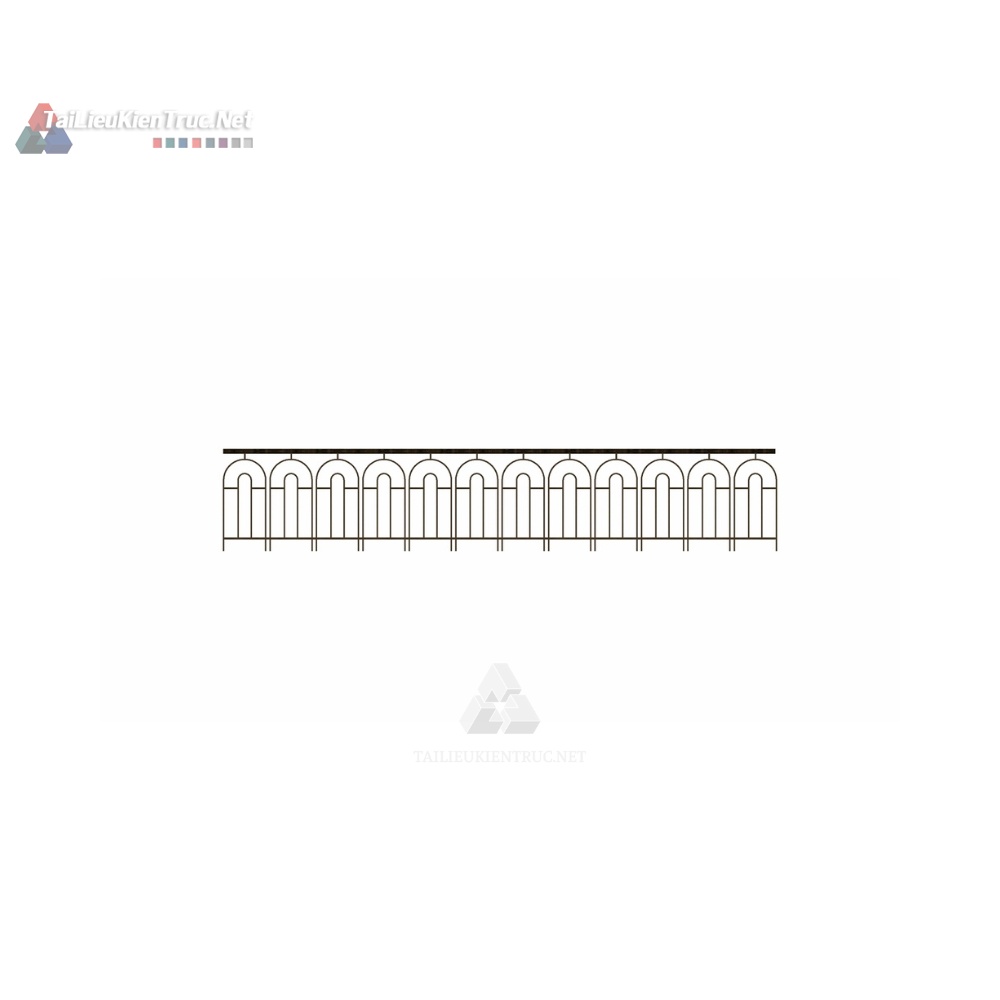 016 Mô Hình Lan Can Sắt Mỹ Thuật Vòm Cung Tối Giản (File SketchUp)