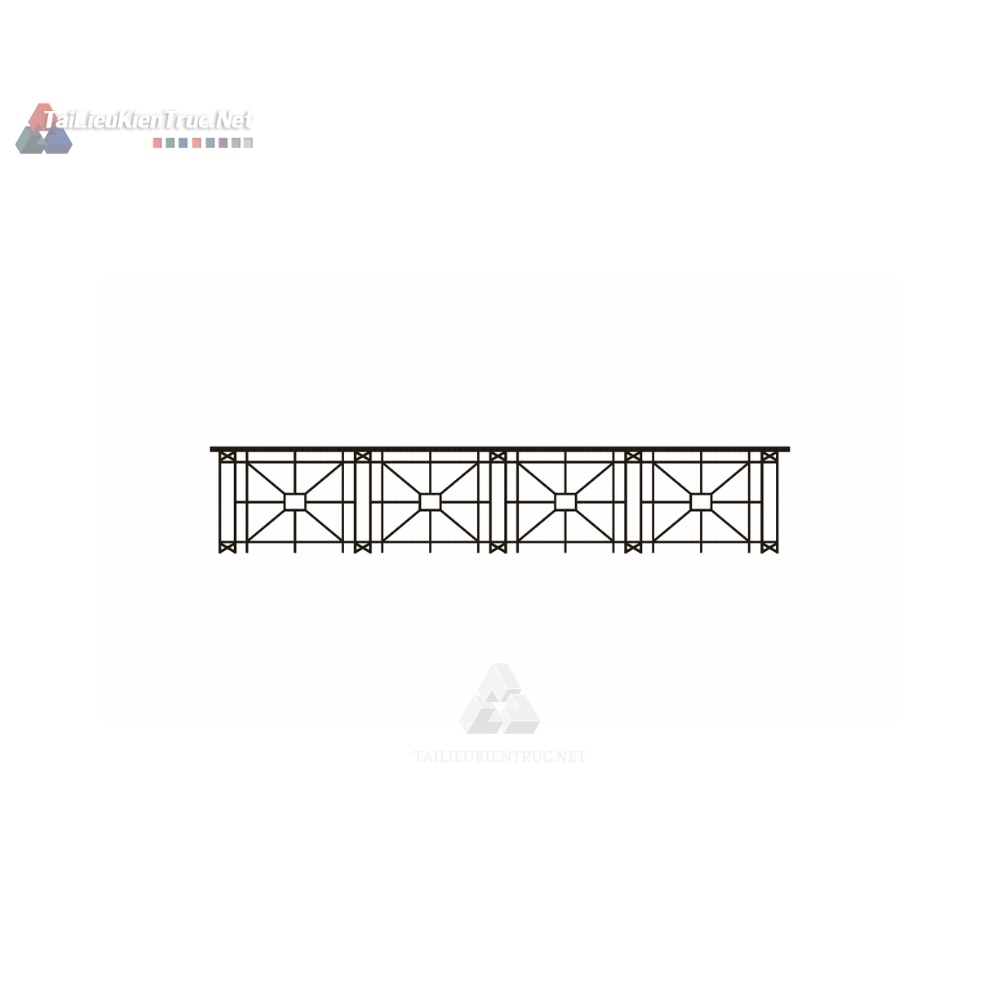 036 Thư Viện Lan Can Sắt Họa Tiết Vuông SketchUp – Thiết Kế Đơn Giản, Đẳng Cấp