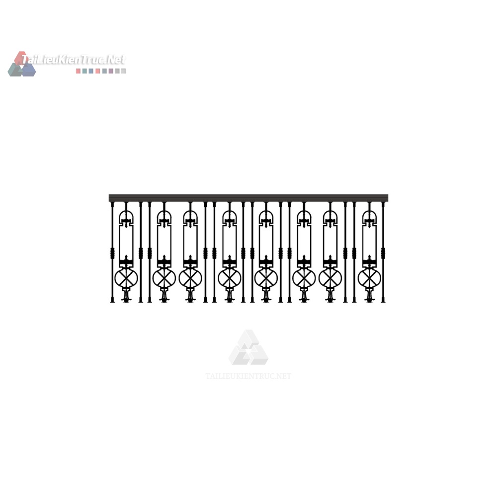 039 Thư Viện Lan Can Sắt Mỹ Thuật Cổ Điển SketchUp – Mẫu Thiết Kế Tinh Xảo