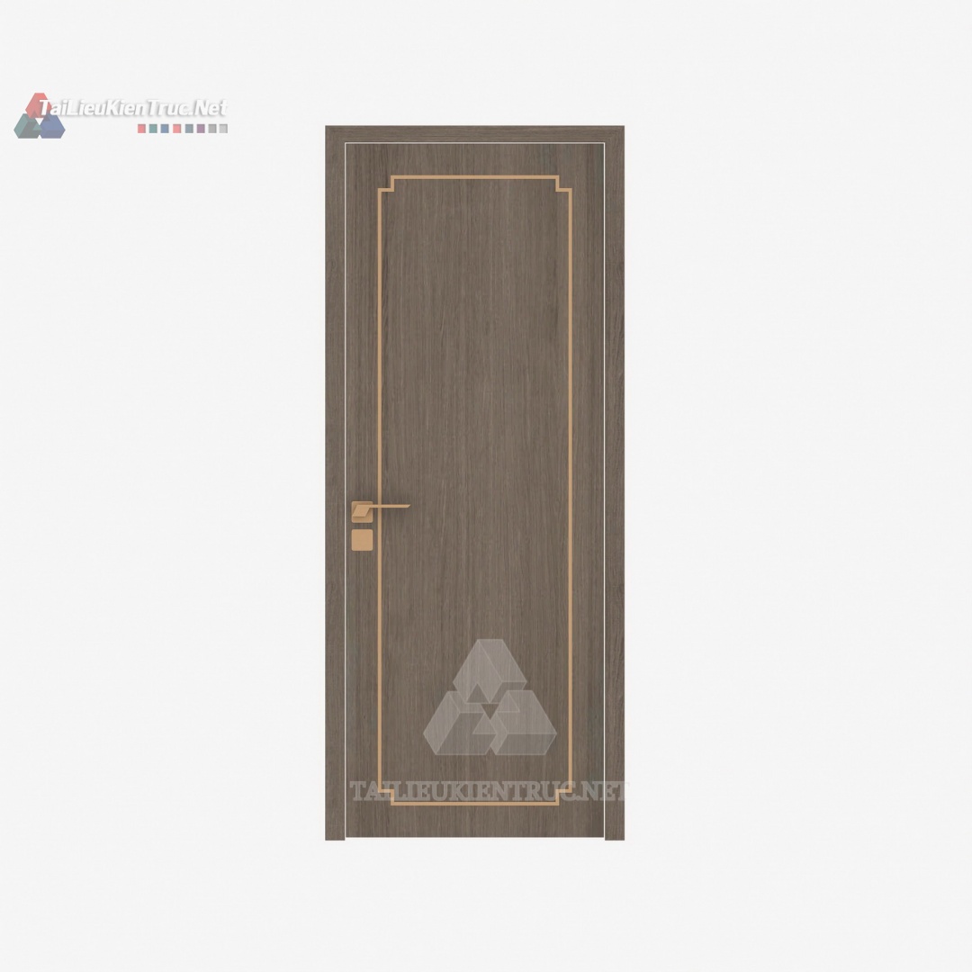 073 Thư Viện Cửa Gỗ Hiện Đại Chỉ Vàng Nổi SketchUp – Mẫu Cao Cấp, Sang Trọng