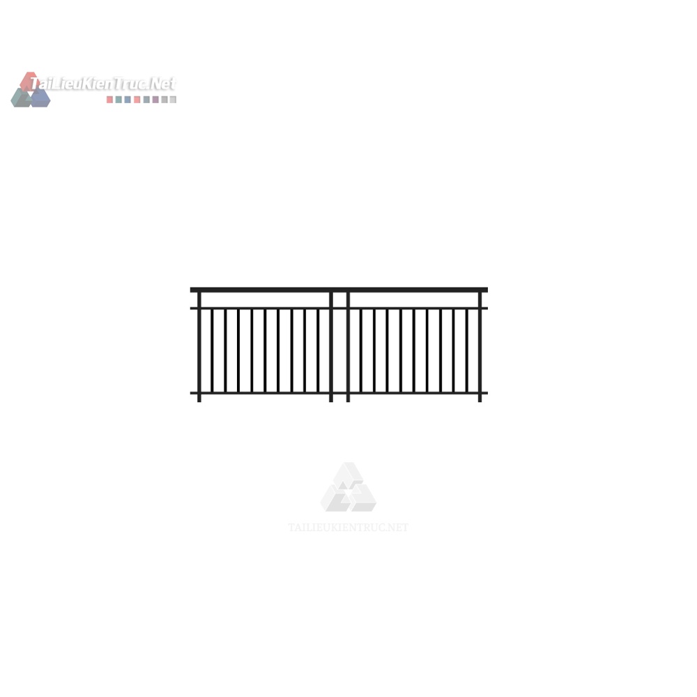 046 Mô Hình SketchUp Lan Can Sắt Hiện Đại Tối Giản