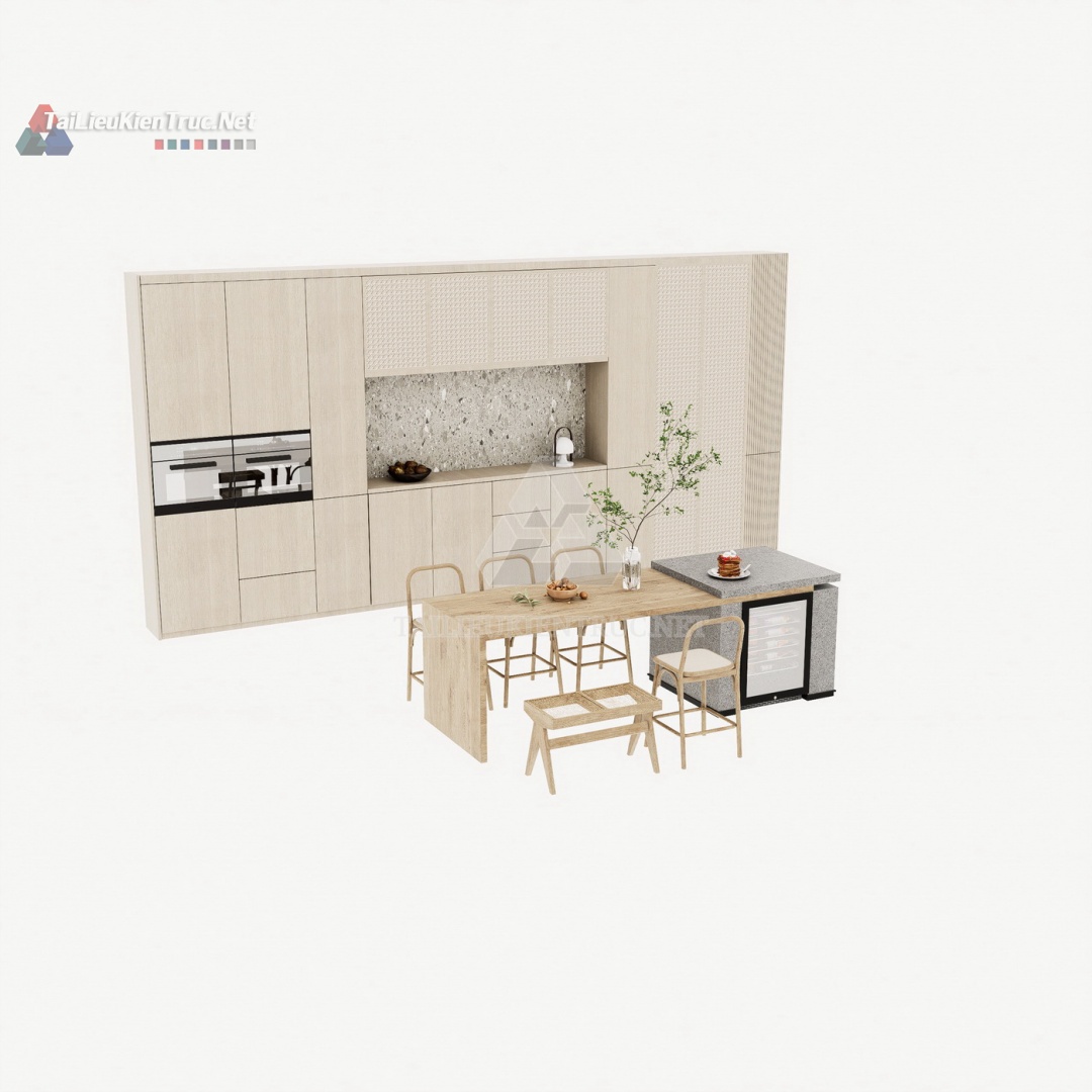 171 Mô Hình SketchUp Phòng Bếp & Ăn Hiện Đại Tối Ưu Công Năng