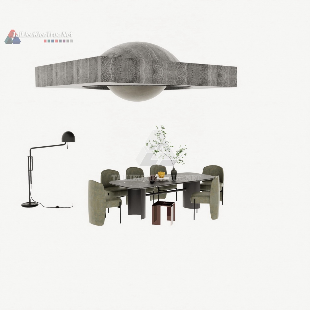 175 Bộ Mô Hình SketchUp Phòng Ăn Sang Trọng Với Tông Xám Hiện Đại