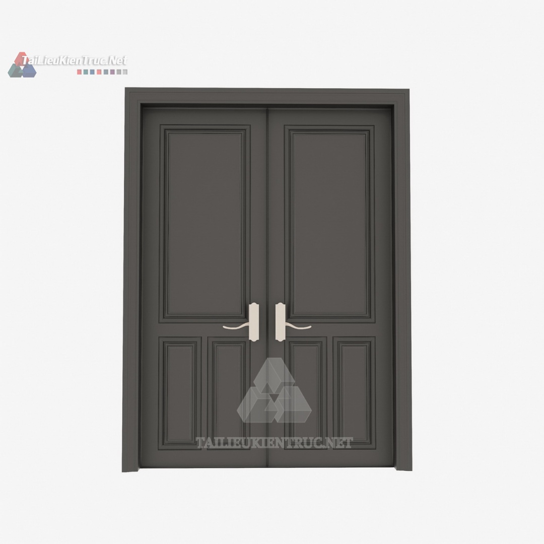 084 Mô Hình SketchUp Cửa Đôi Hiện Đại Pha Tinh Hoa Cổ Điển