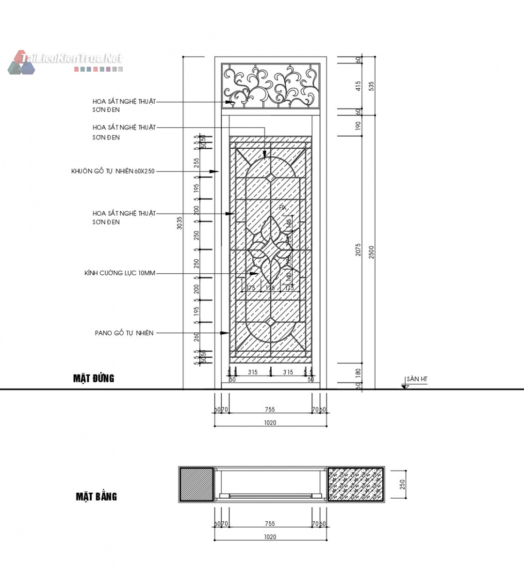 15. Chi tiết cửa 1 cánh hoa sắt nghệ thuật miễn phí