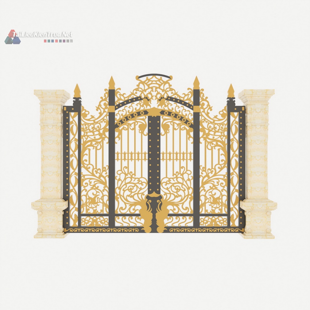 063 Thư viện cổng tân cổ điển file sketchup miễn phí