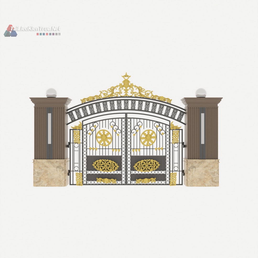 066 Thư viện cổng sketchup phong cách tân cổ điển miễn phí