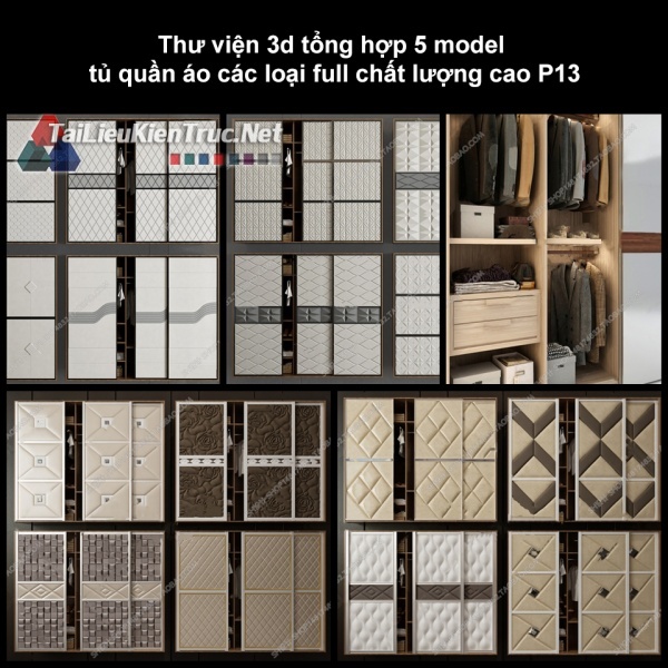 Thư viện 3d tổng hợp 6 model tủ quần áo các loại full chất lượng cao p13