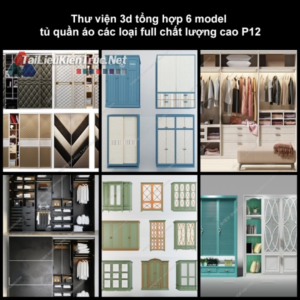 Thư viện 3d tổng hợp 6 model tủ quần áo các loại full chất lượng cao p12 