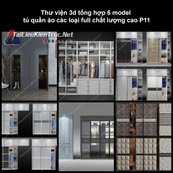 Thư viện 3d tổng hợp 6 model tủ quần áo các loại full chất lượng cao p11