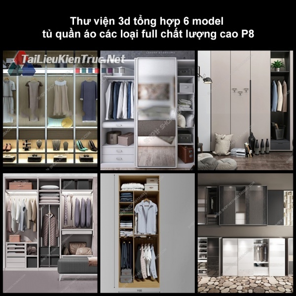 Thư viện 3d tổng hợp 6 model tủ quần áo các loại full chất lượng cao p8