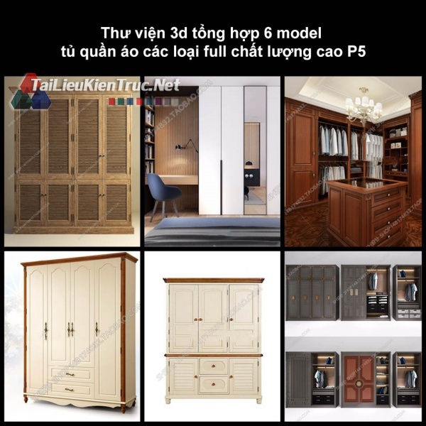 Thư viện 3d tổng hợp 6 model tủ quần áo các loại full chất lượng cao p5