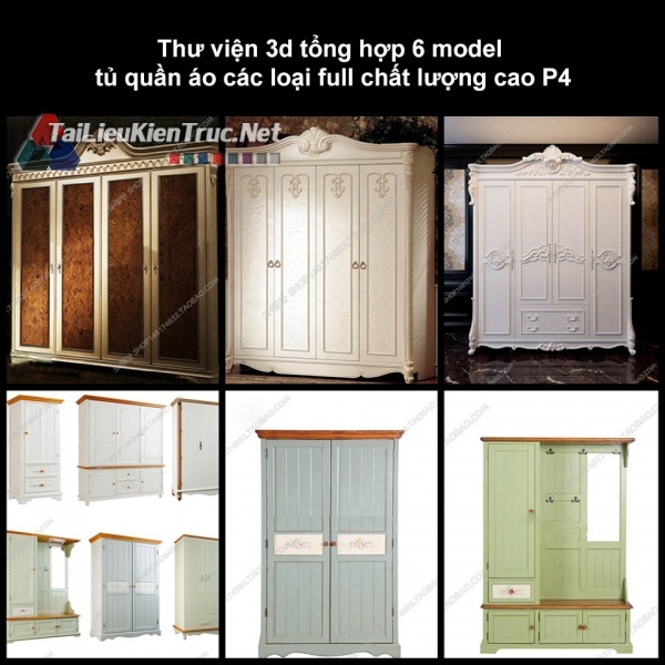 Thư viện 3d tổng hợp 6 model tủ quần áo các loại full chất lượng cao p4