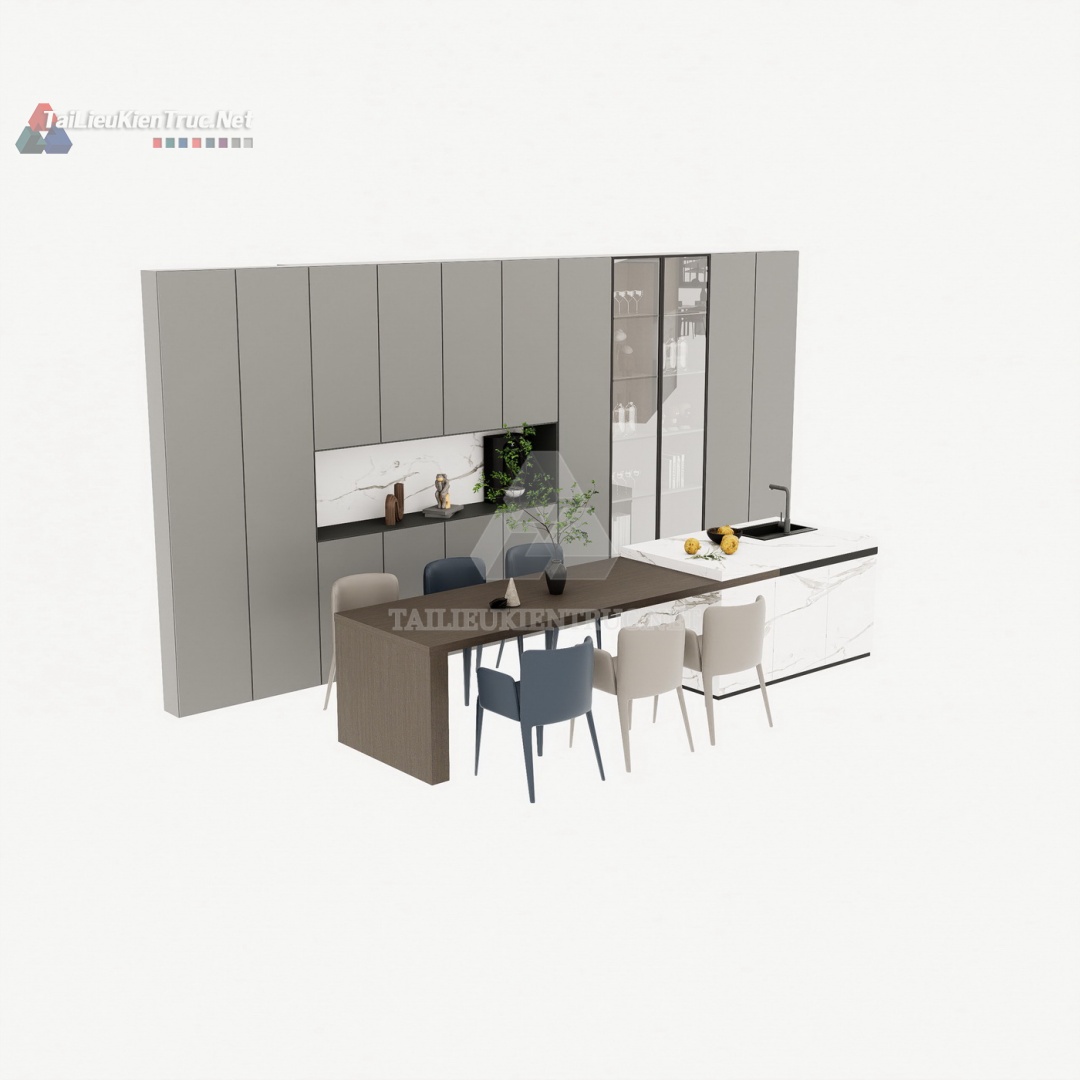 187. Thư viện sketchup bàn ăn và bếp miễn phí tải về