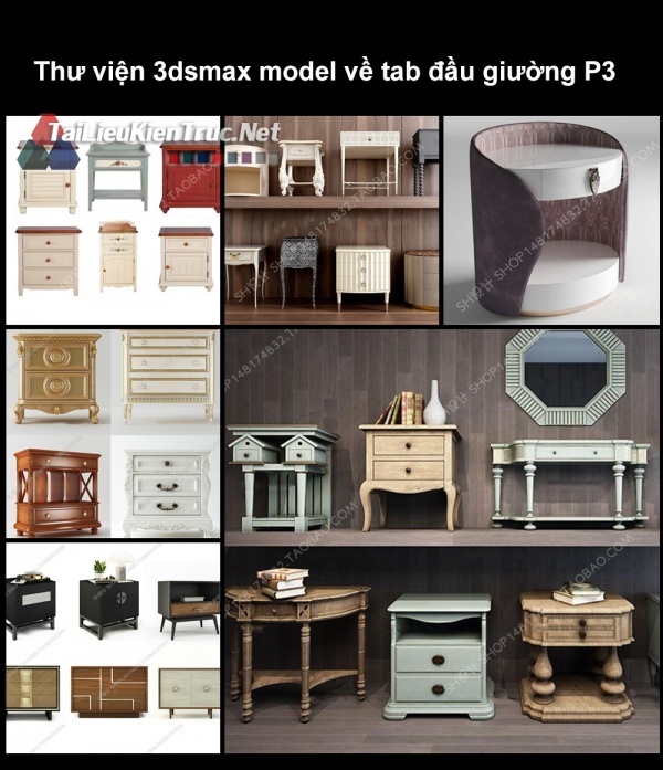 Thư viện 3dsmax model về tab đầu giường P3