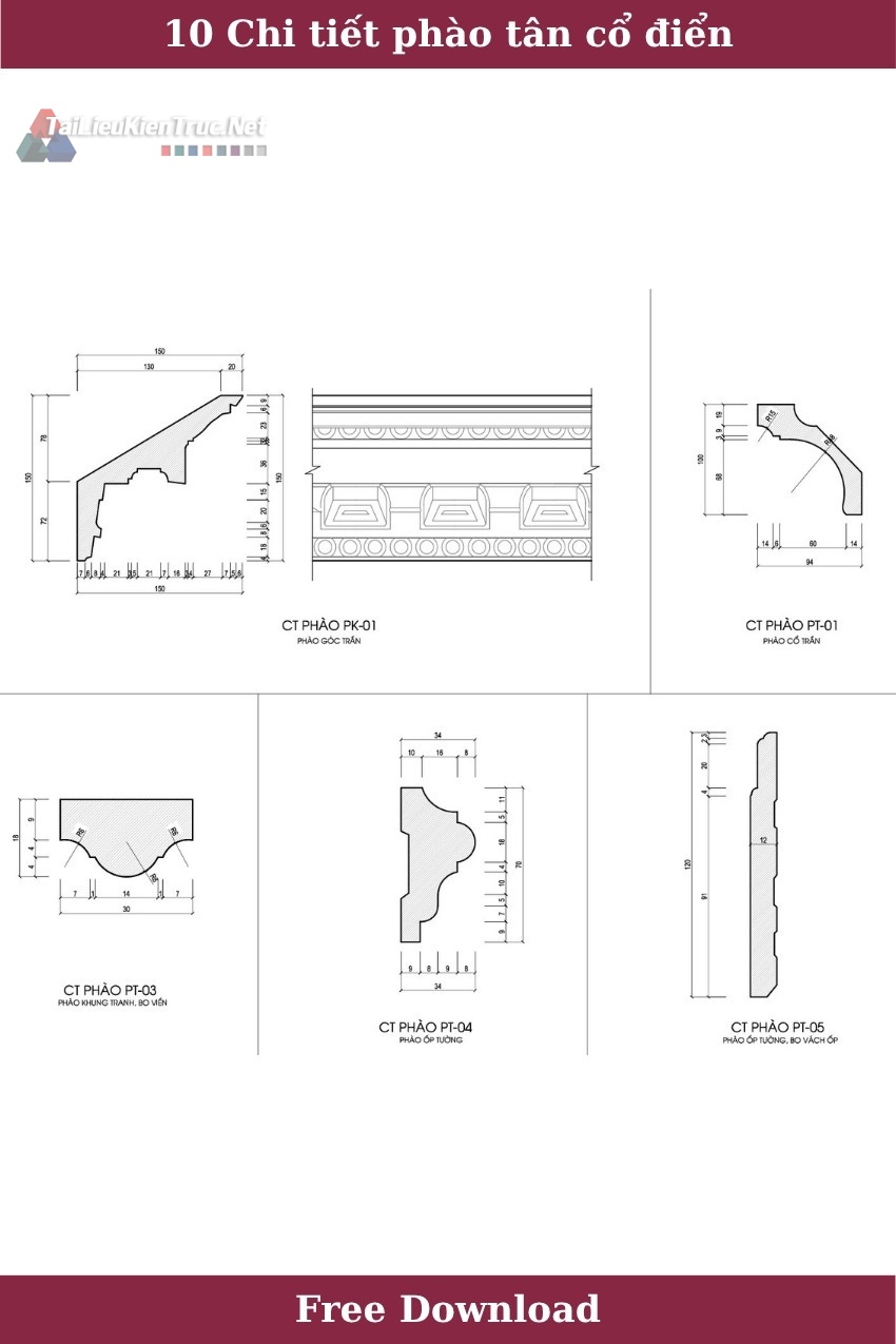 10.Chi tiết phào tân cổ điển miễn phí