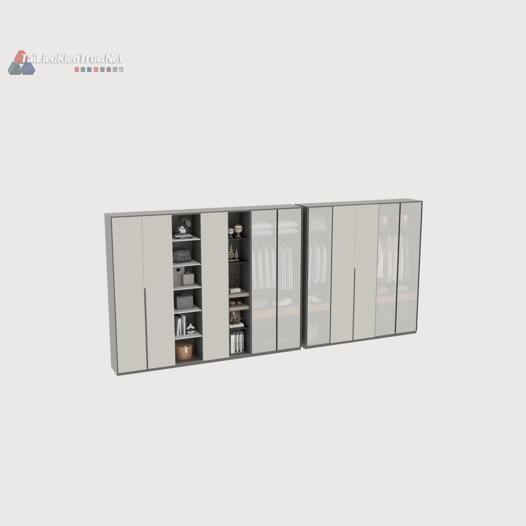 024. Tủ quần áo hiện đại file sketchup miễn phí