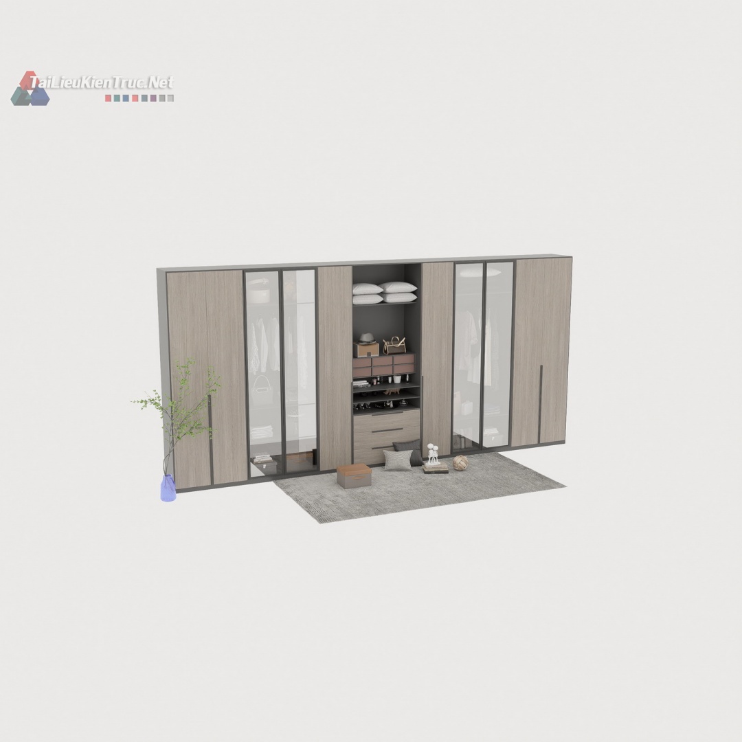 025. Model tủ quần áo hiện đại file sketchup miễn phí